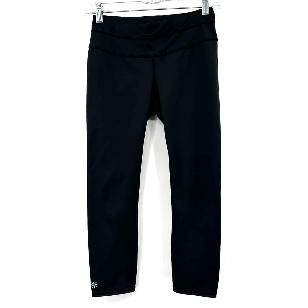 Athleta size XS‎ black athletic leggings rear zipper pocket